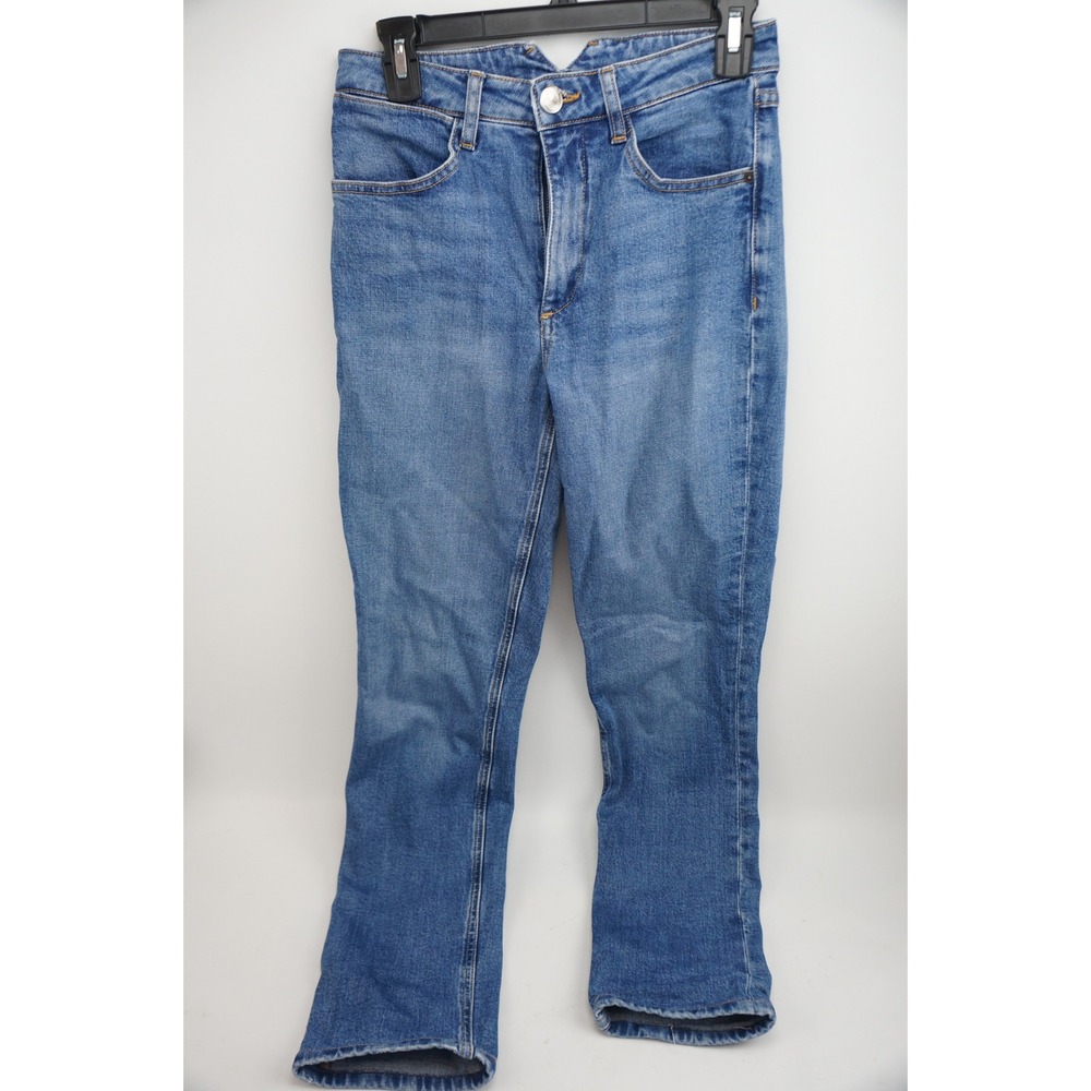 SPRWMN Slim Straight Jeans 25 Blue V-Notch Waistband Denim Excellent